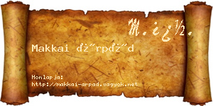 Makkai Árpád névjegykártya