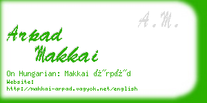 arpad makkai business card